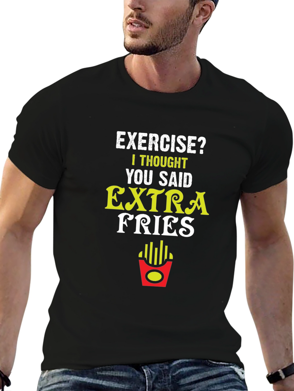 Funny Extra Fries Graphic T-Shirt