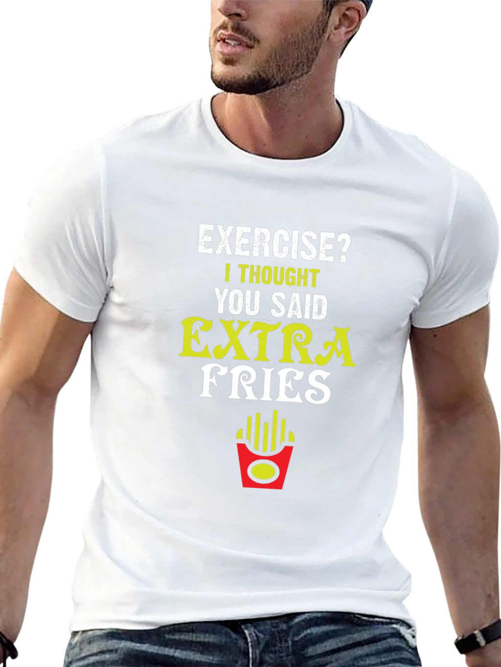 Funny Extra Fries Graphic T-Shirt