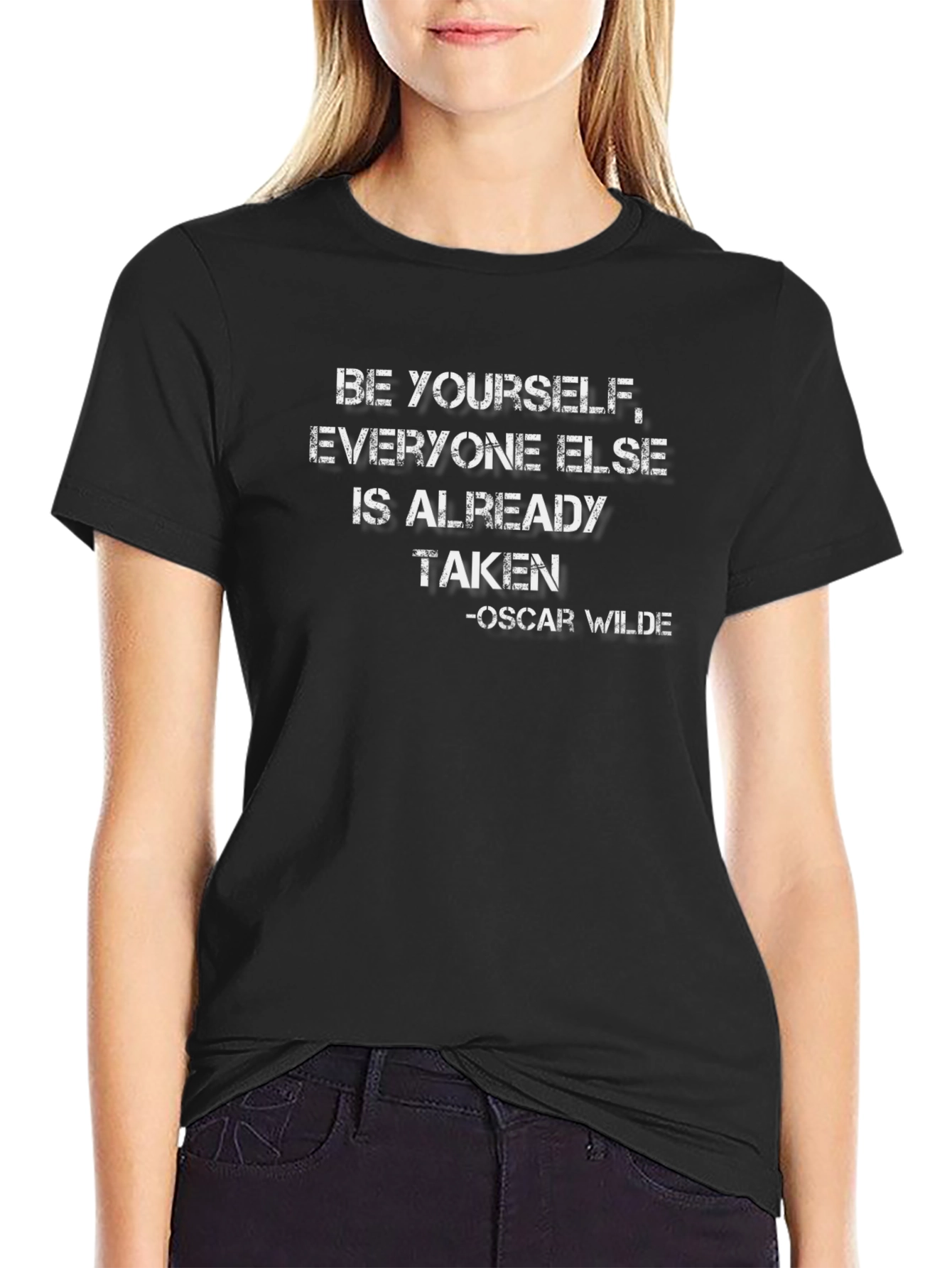 Be Yourself Oscar Wilde T-Shirt - Trendy Black Tee