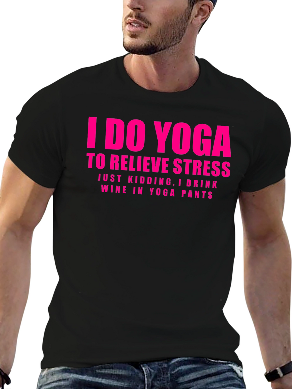 Funny Yoga & Wine Graphic T-Shirt