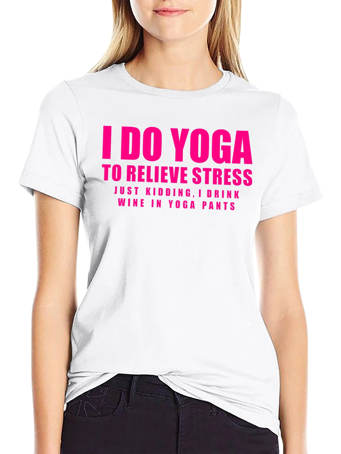 Funny Yoga & Wine Graphic T-Shirt