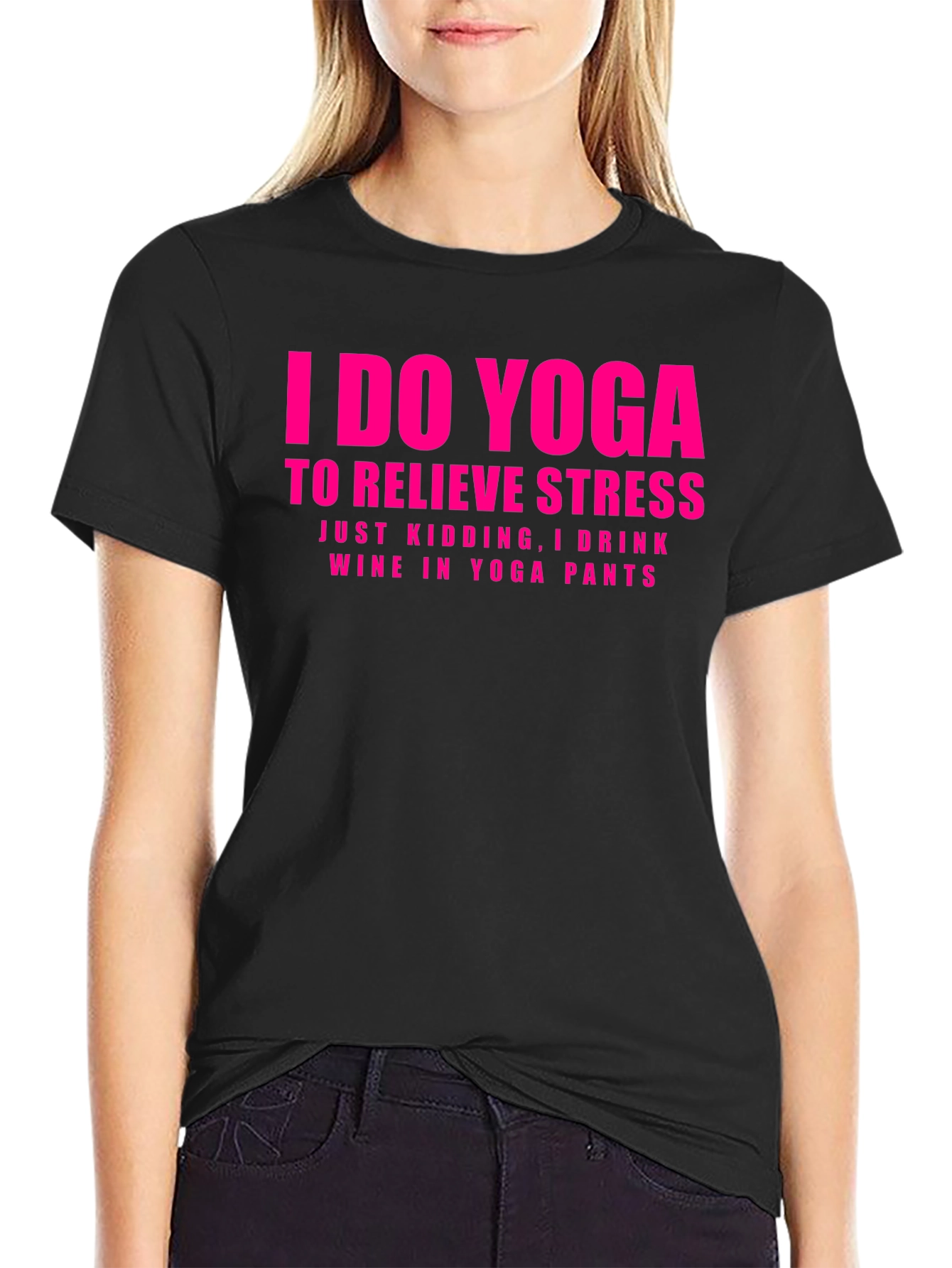 Funny Yoga & Wine Graphic T-Shirt