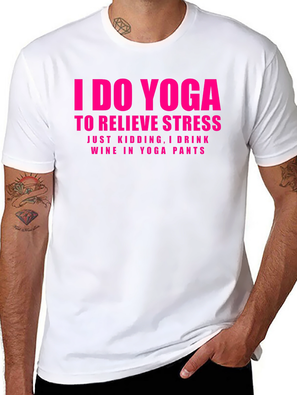 Funny Yoga & Wine Graphic T-Shirt