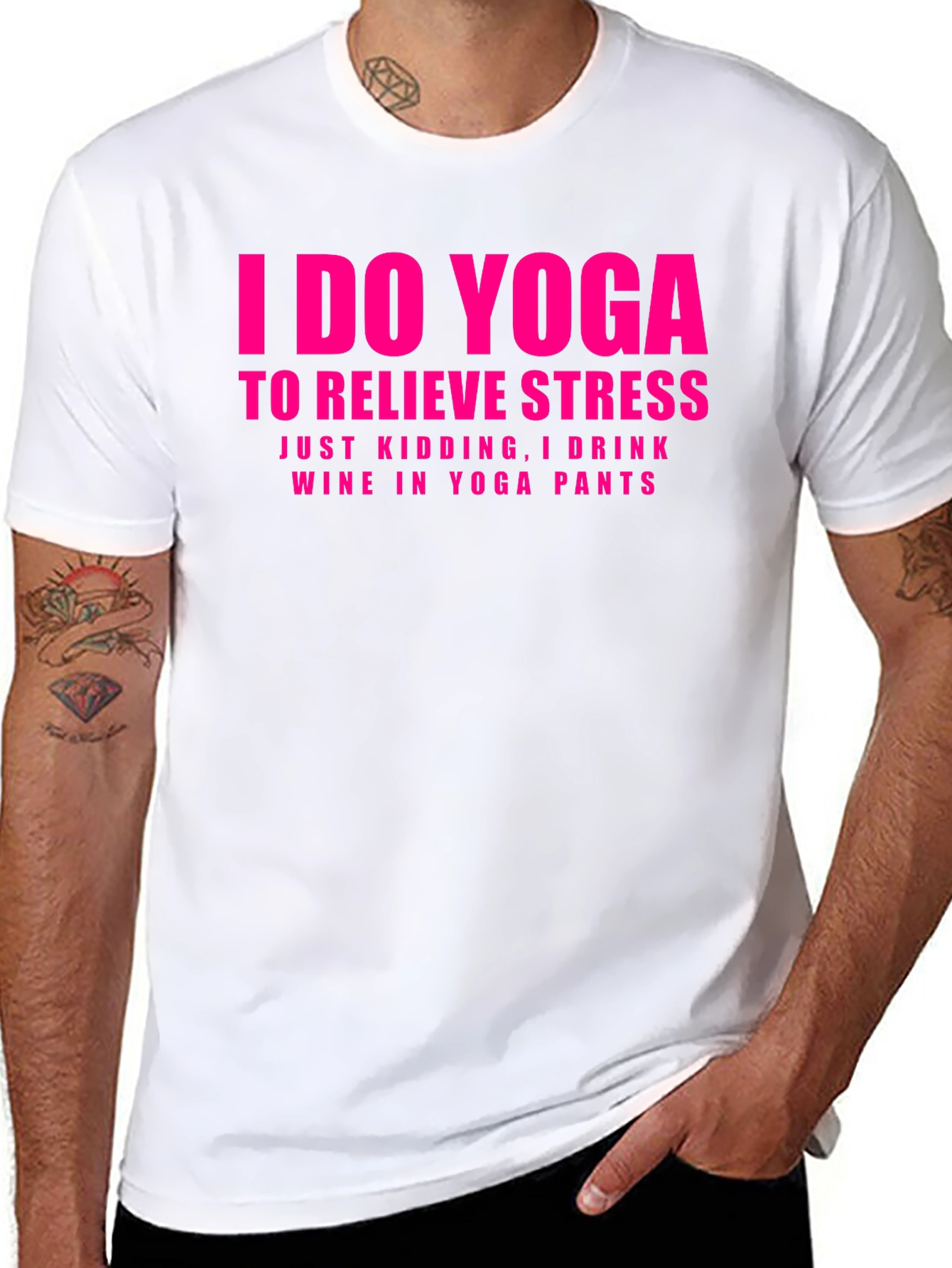 Funny Yoga & Wine Graphic T-Shirt