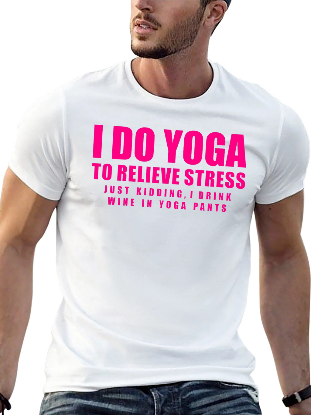 Funny Yoga & Wine Graphic T-Shirt
