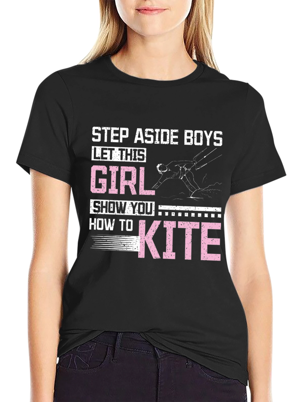 Girl Kiteboarding Graphic T-Shirt
