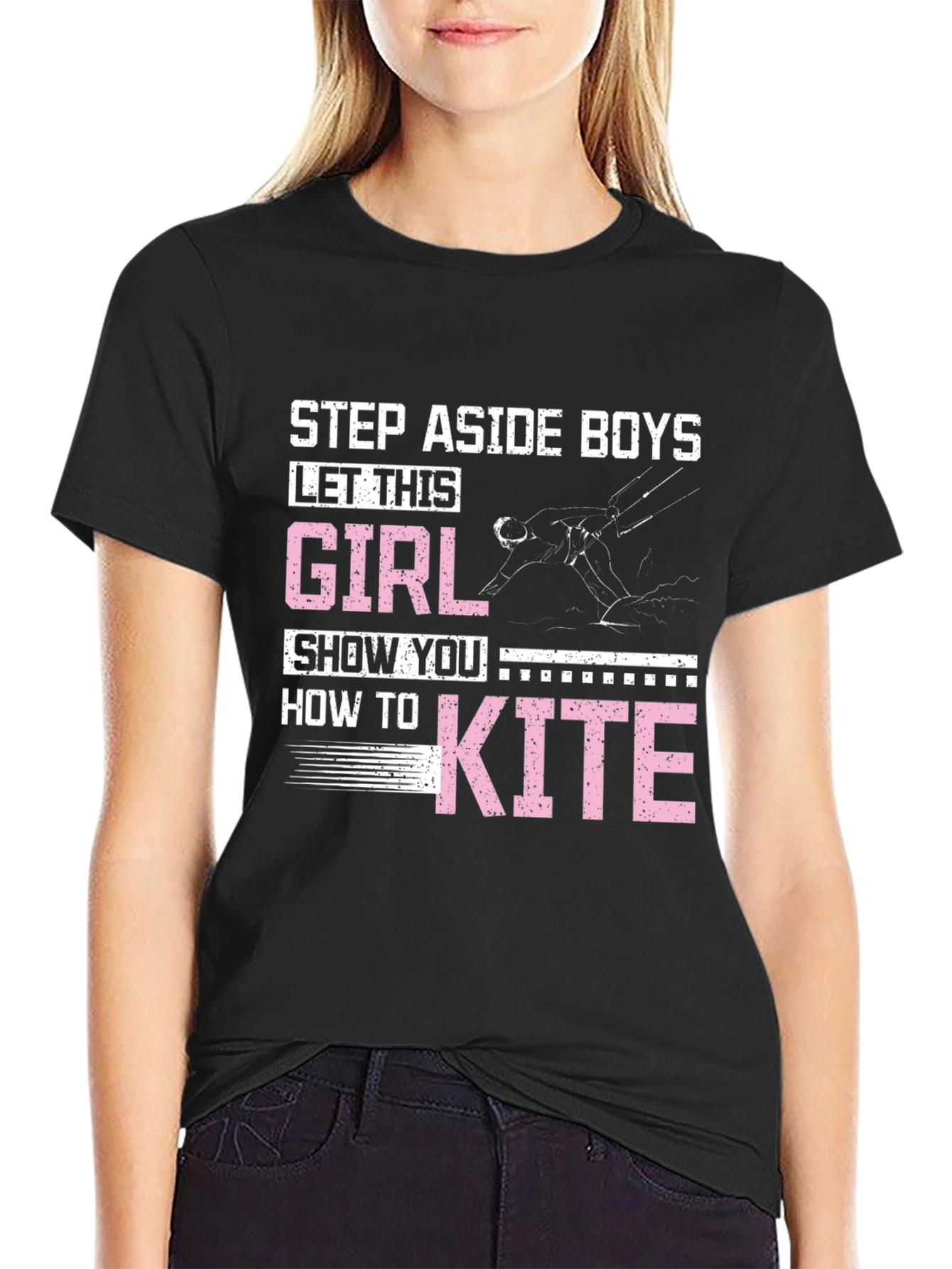 Girl Kiteboarding Graphic T-Shirt