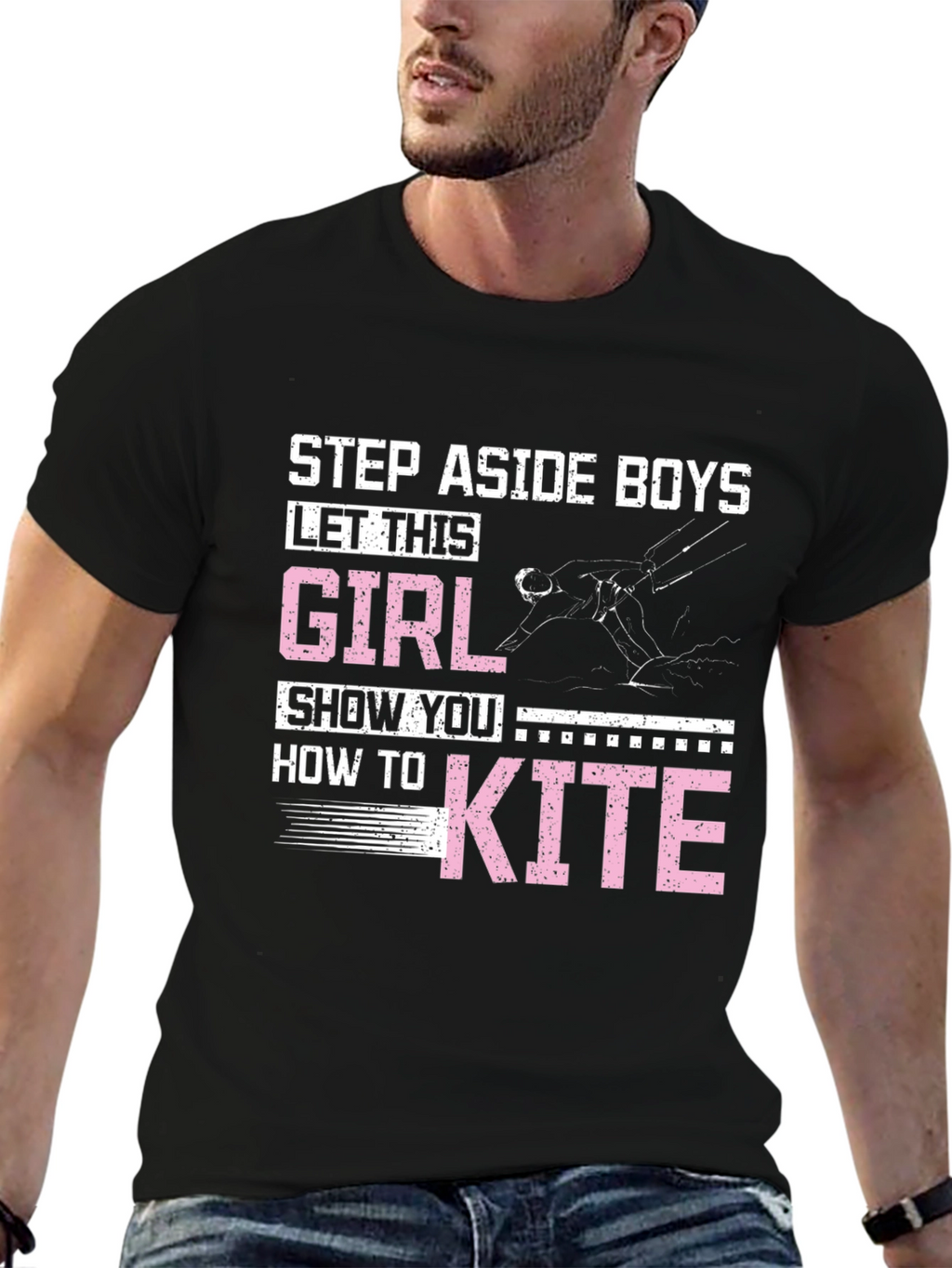 Girl Kiteboarding Graphic T-Shirt