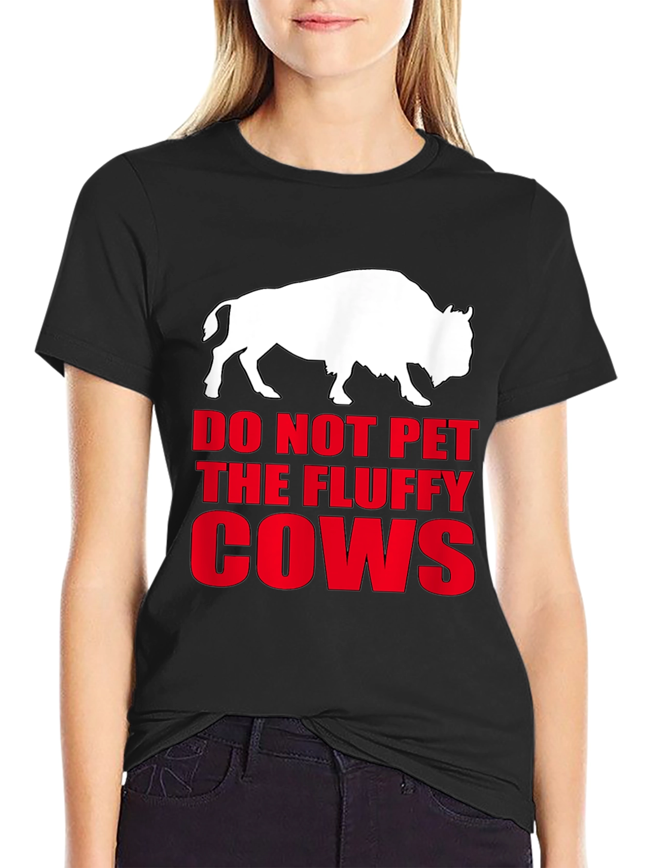 Do Not Pet the Fluffy Cows Black T-Shirt