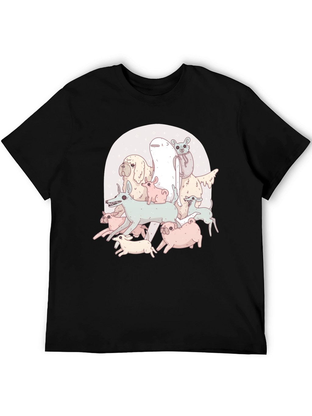 Funny Dog Pile Graphic T-Shirt