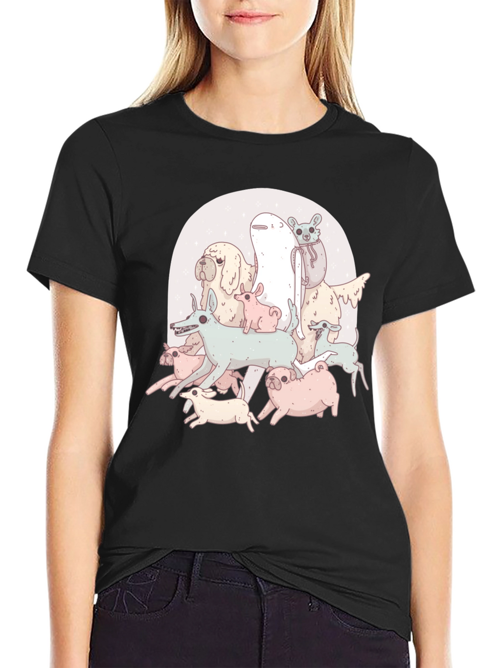 Funny Dog Pile Graphic T-Shirt