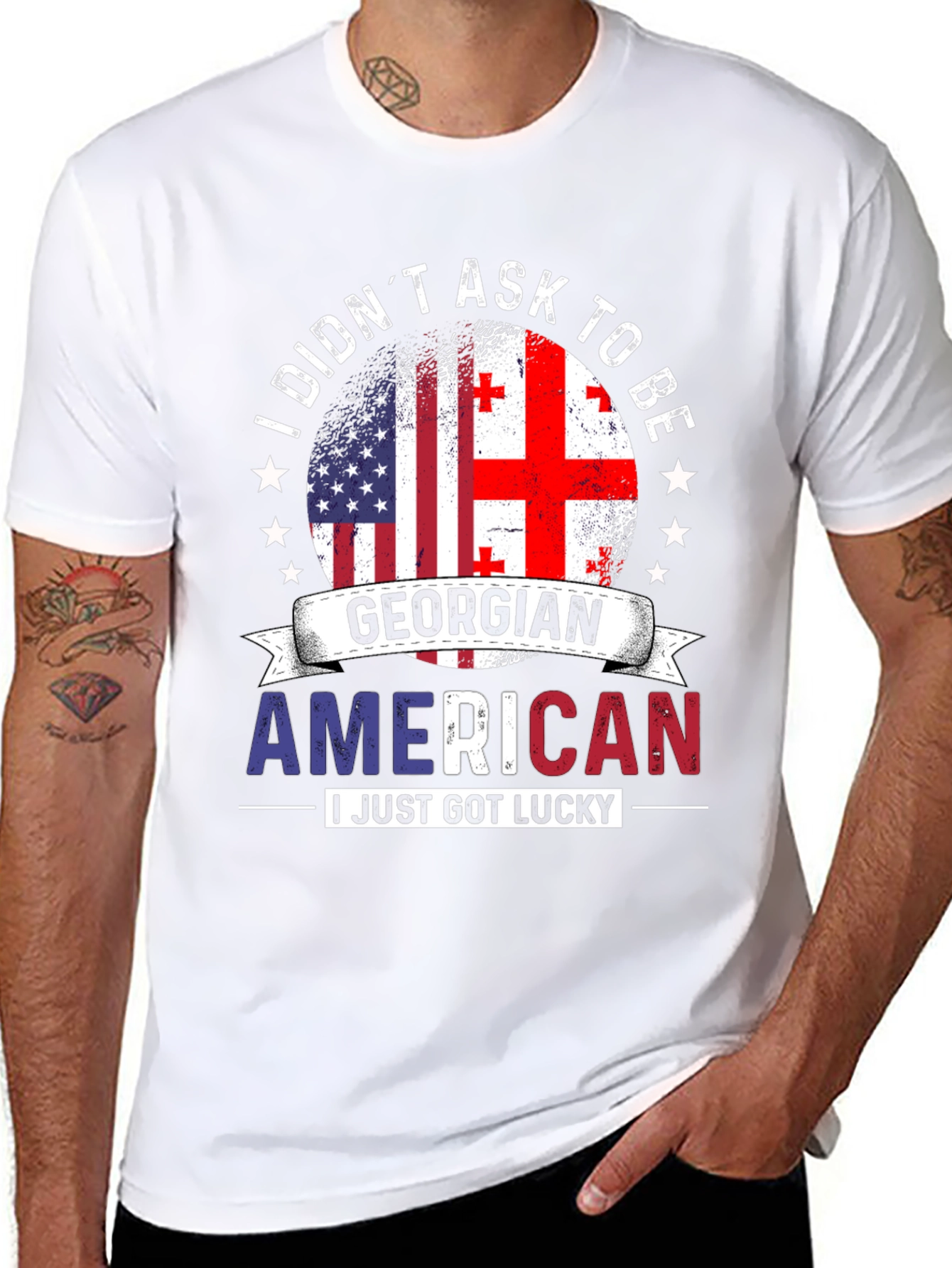 Georgian American Flag T-Shirt
