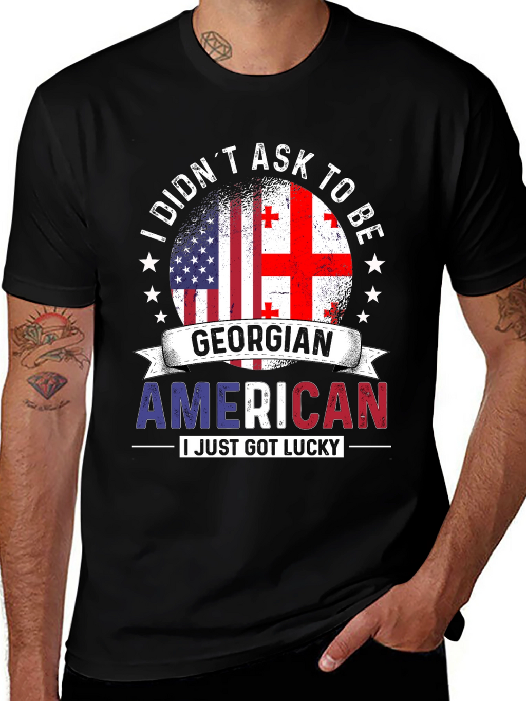 Georgian American Flag T-Shirt