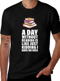 Funny Reading Bookworm Graphic Novelty T-Shirt