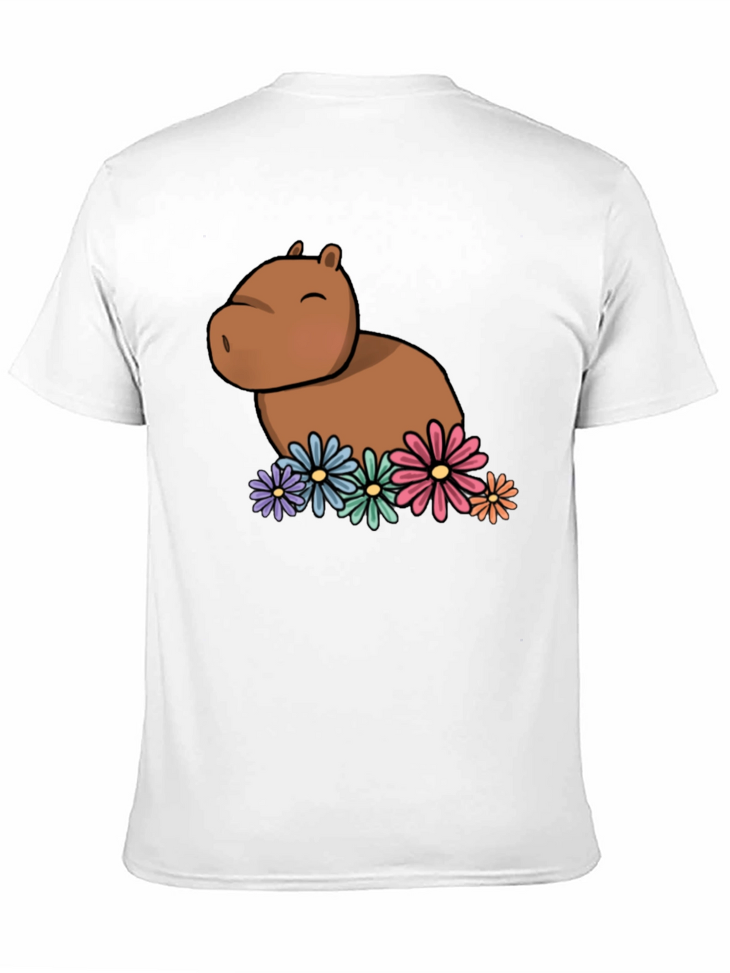 Capybara with Flowers Graphic T-Shirt