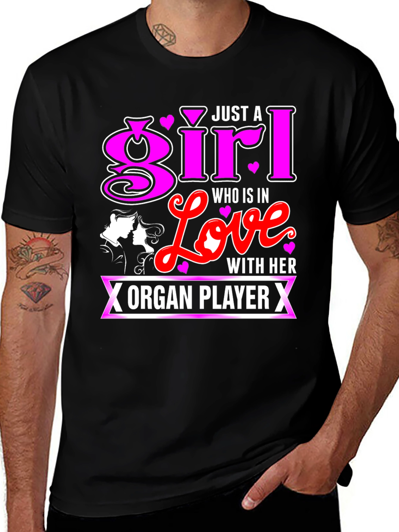 Girl in Love with Organ Player T-Shirt