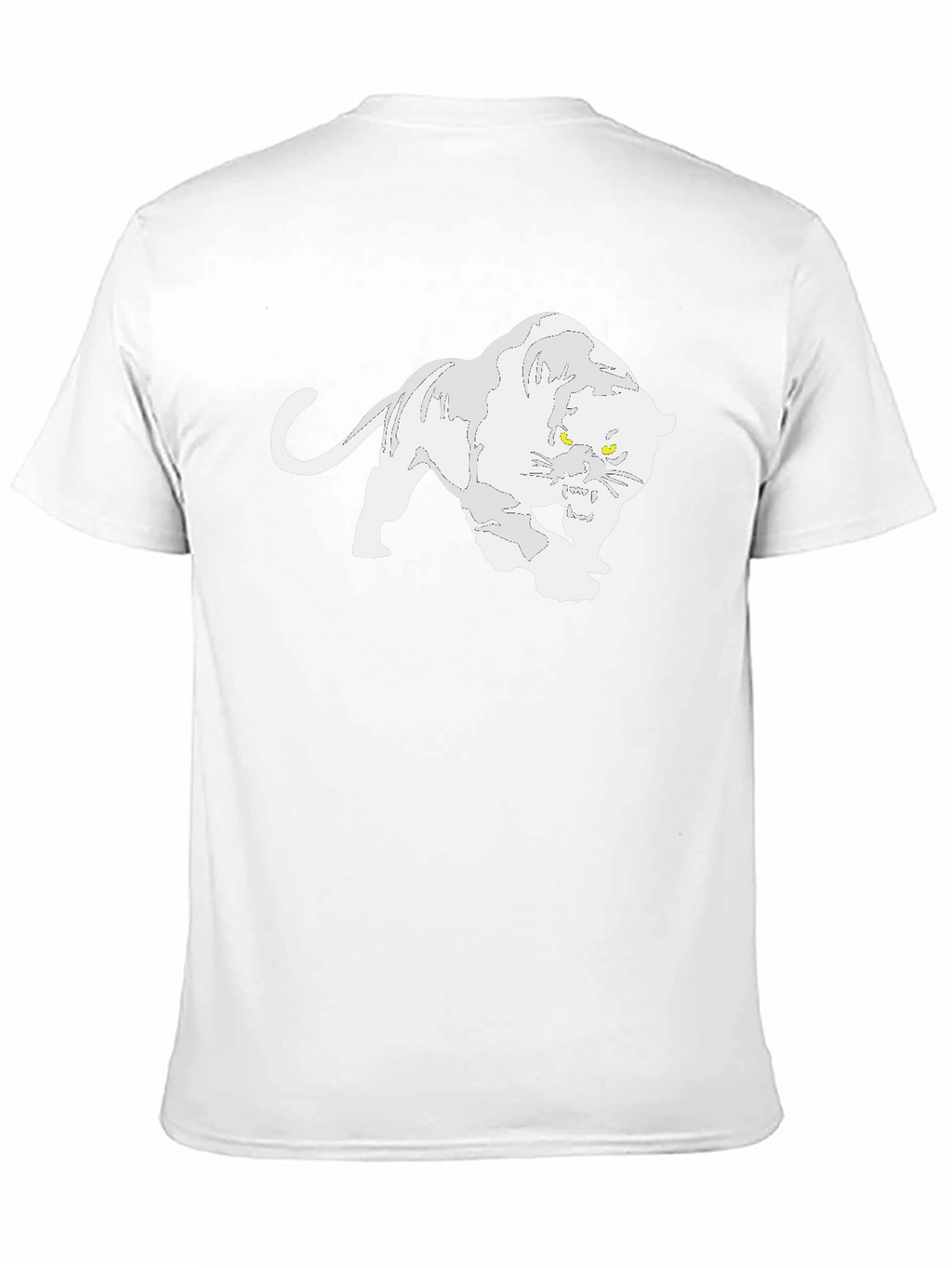 Black T-Shirt with White Panther Graphic