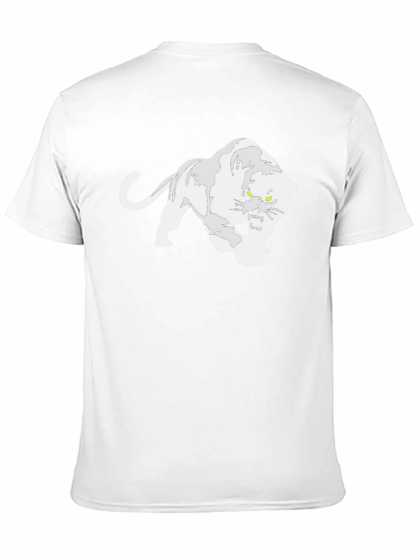 Black T-Shirt with White Panther Graphic