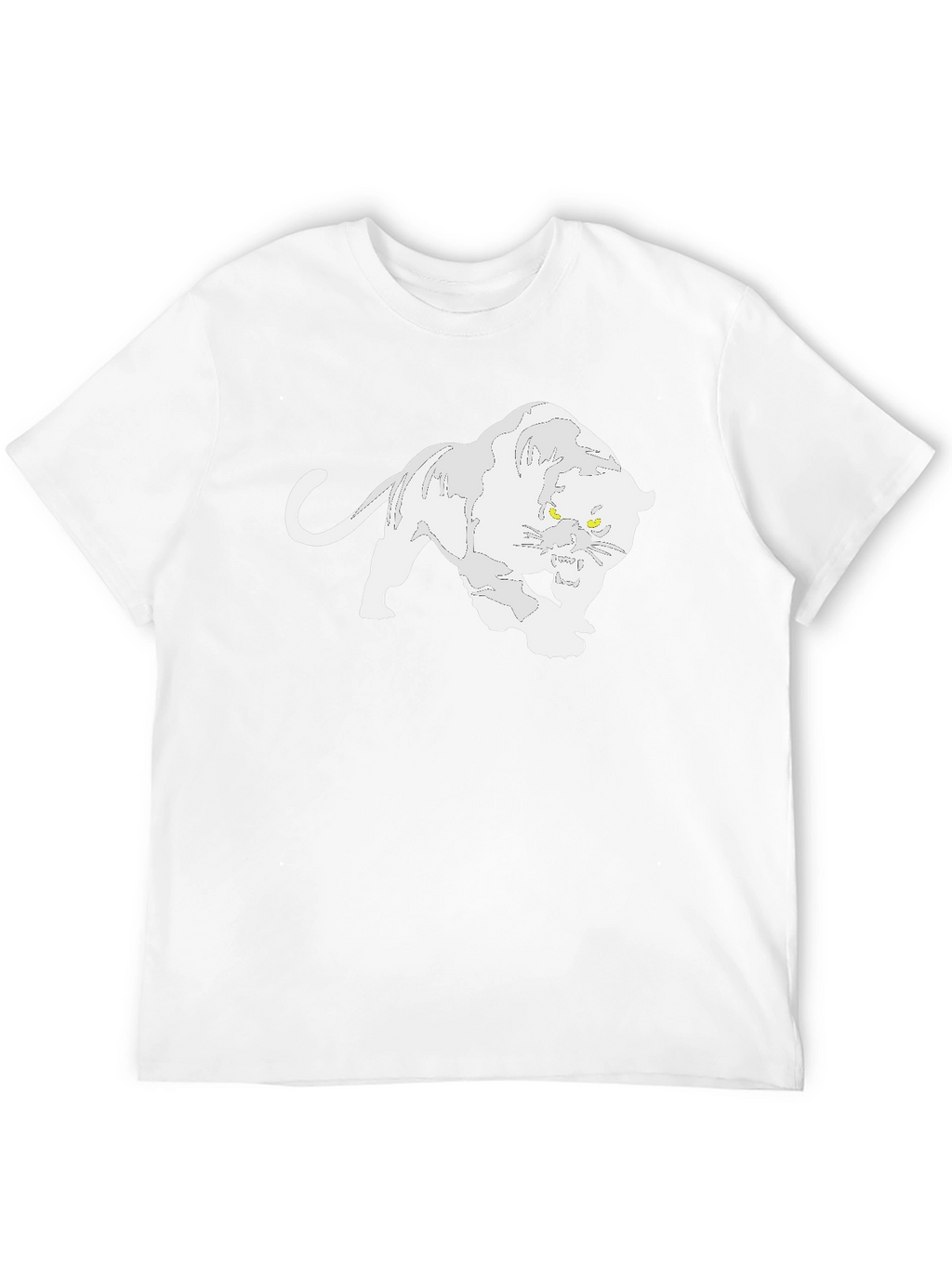 Black T-Shirt with White Panther Graphic