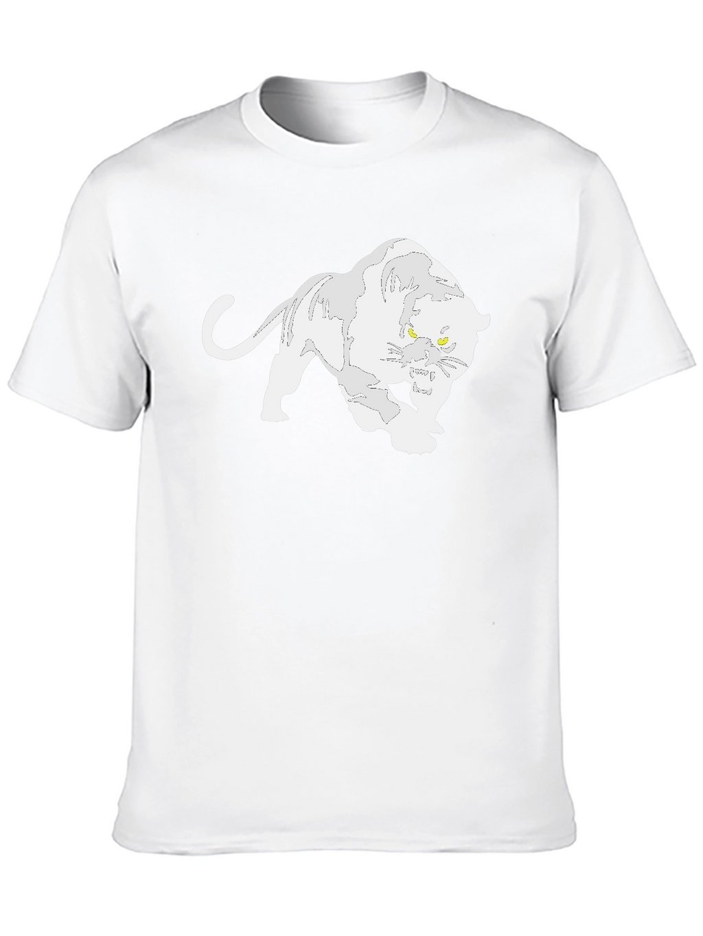 Black T-Shirt with White Panther Graphic
