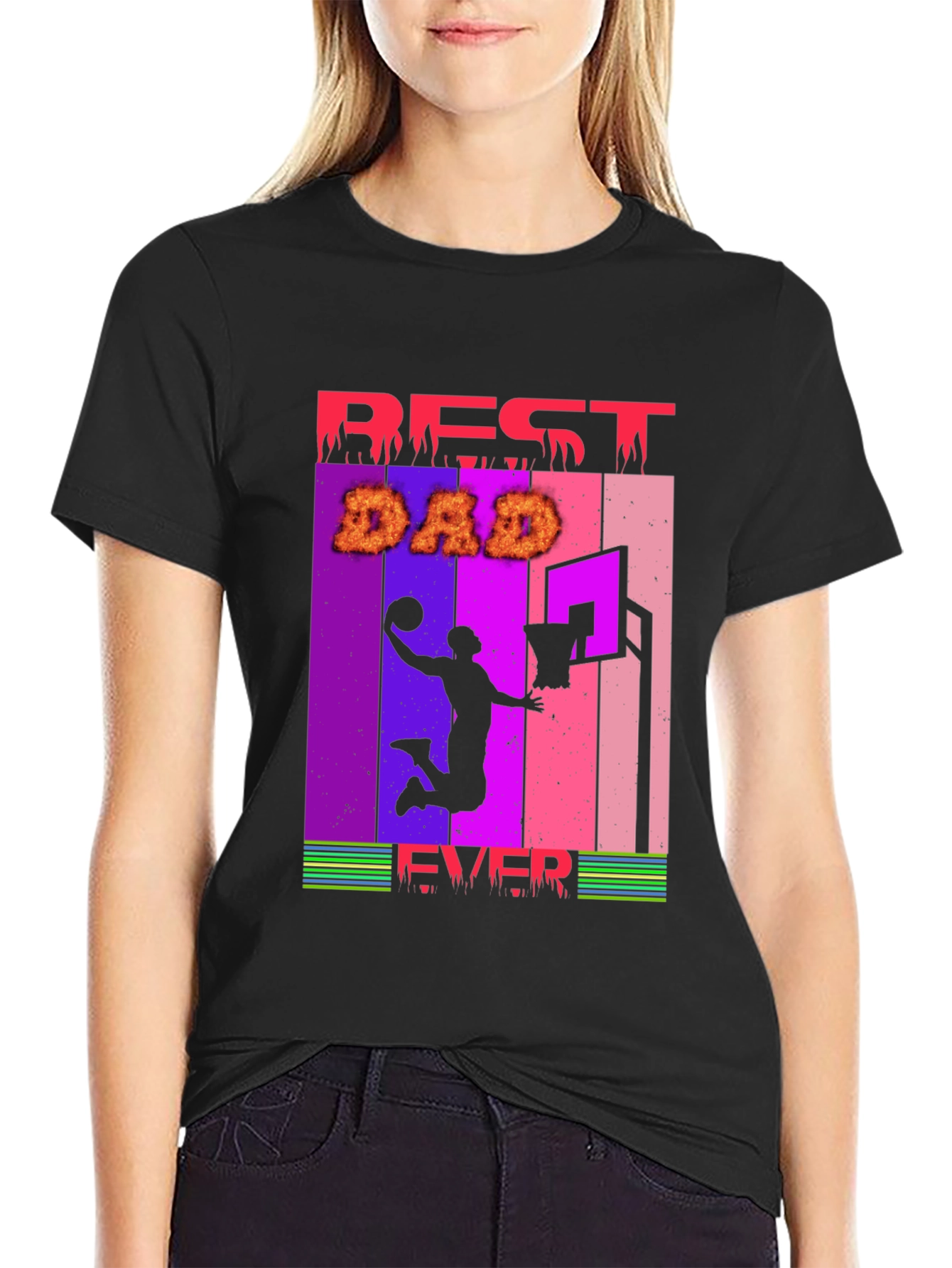 Best Dad Ever Basketball Graphic T-Shirt
