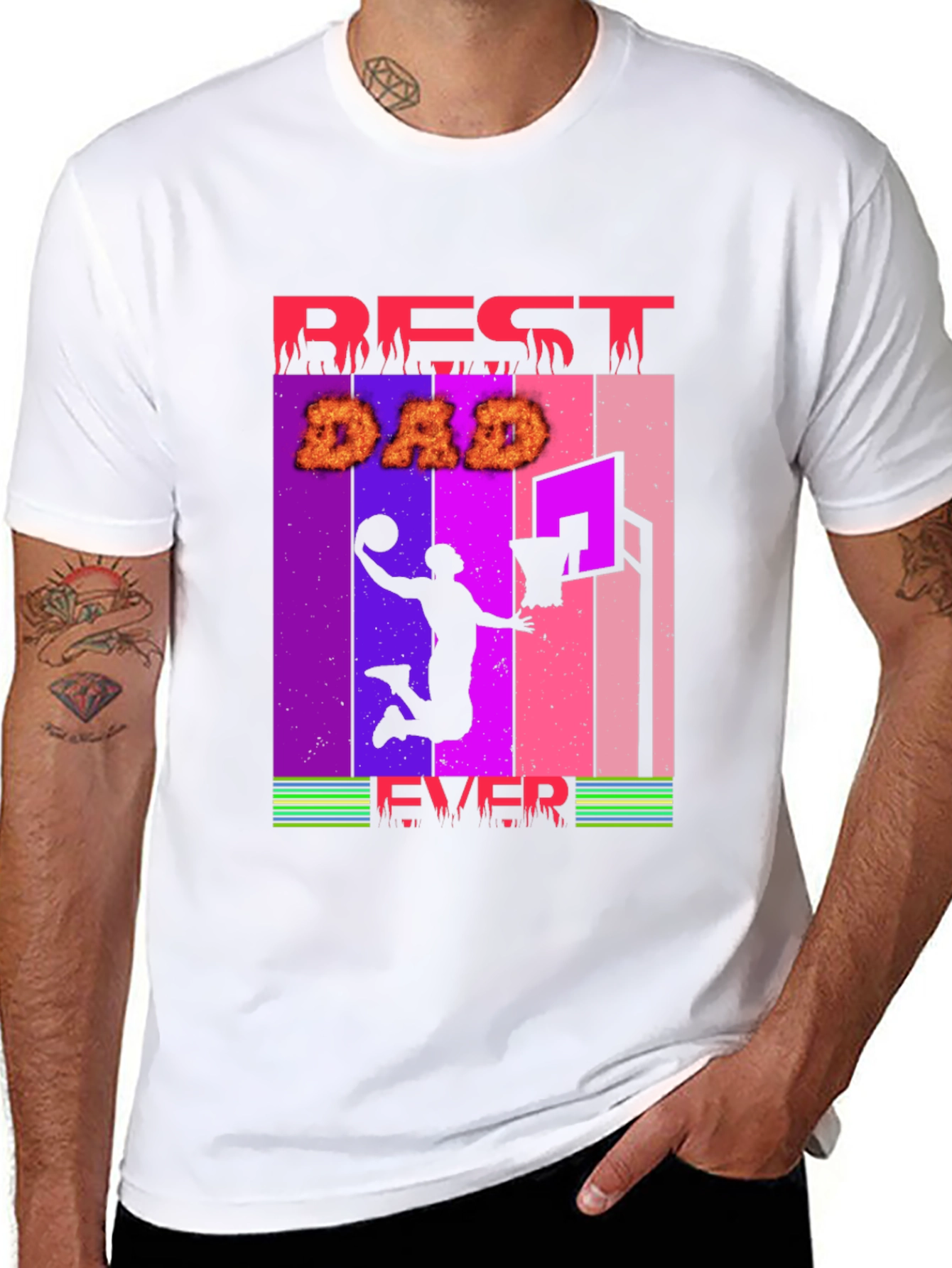 Best Dad Ever Basketball Graphic T-Shirt