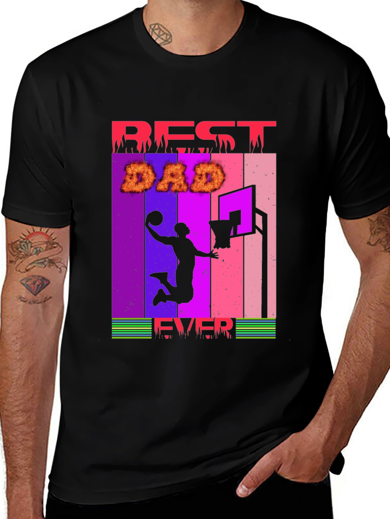 Best Dad Ever Basketball Graphic T-Shirt