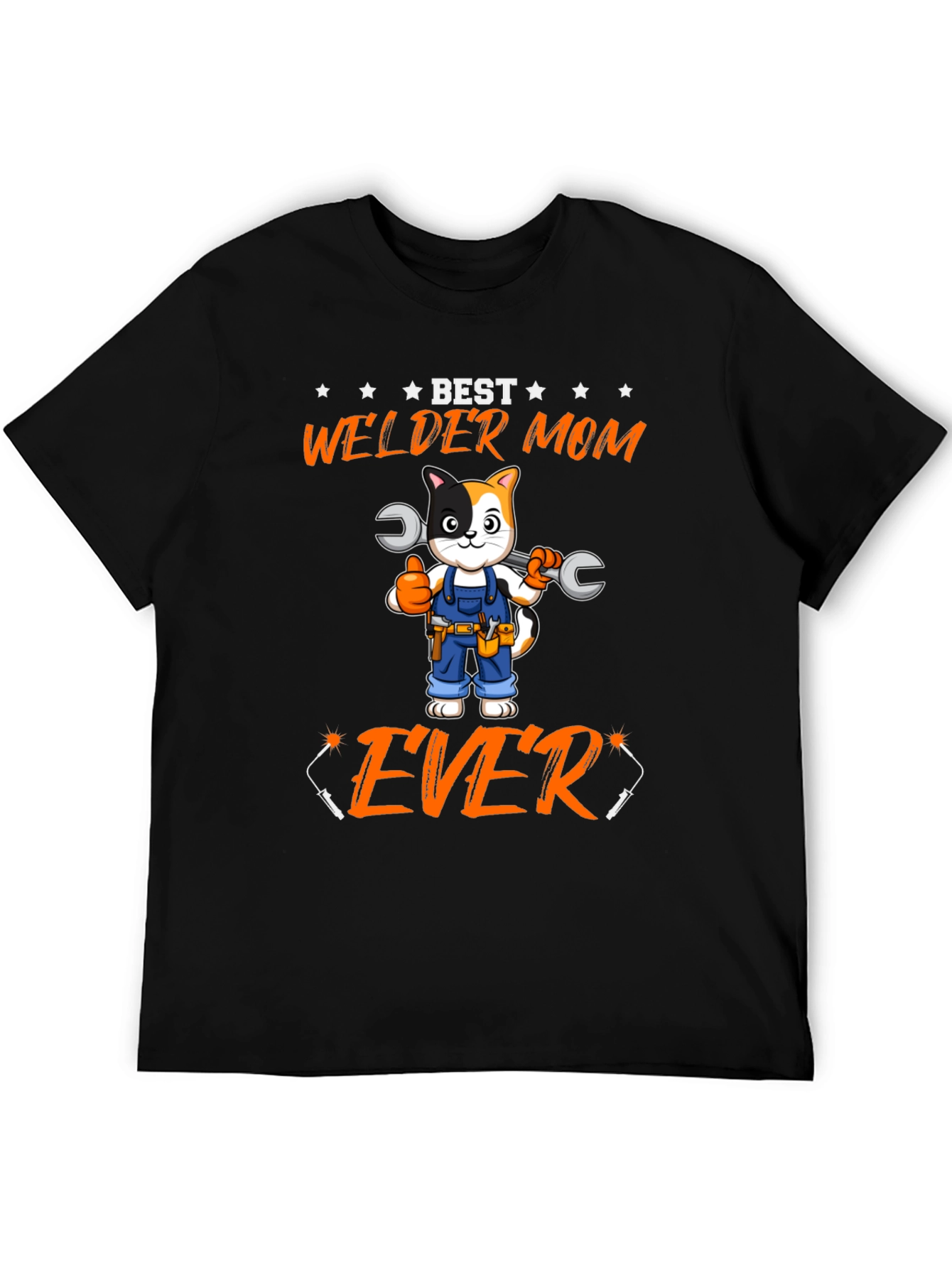 Best Welder Mom Ever T-Shirt - Cat with Wrenches
