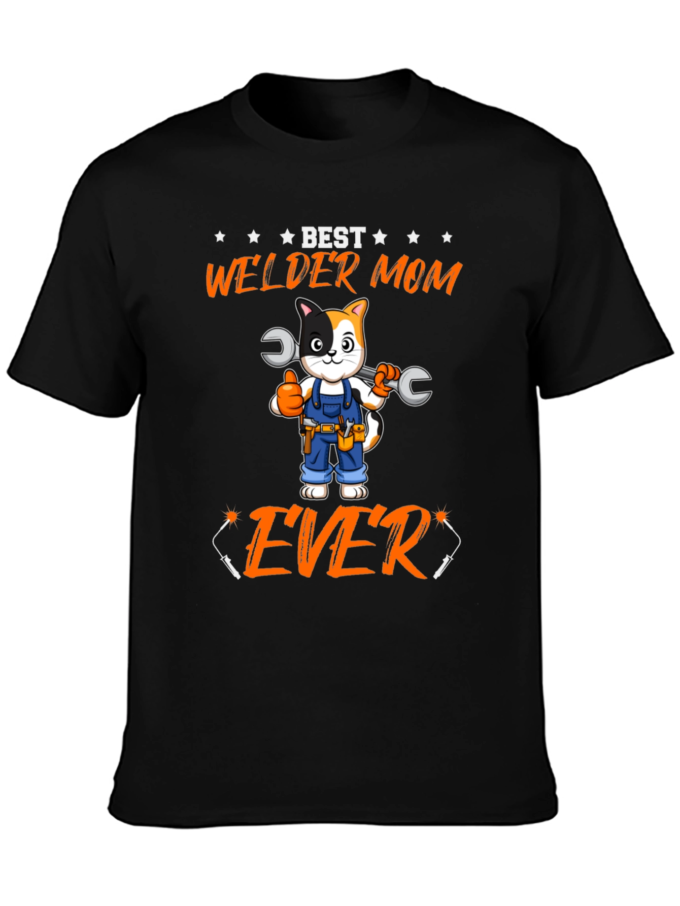 Best Welder Mom Ever T-Shirt - Cat with Wrenches
