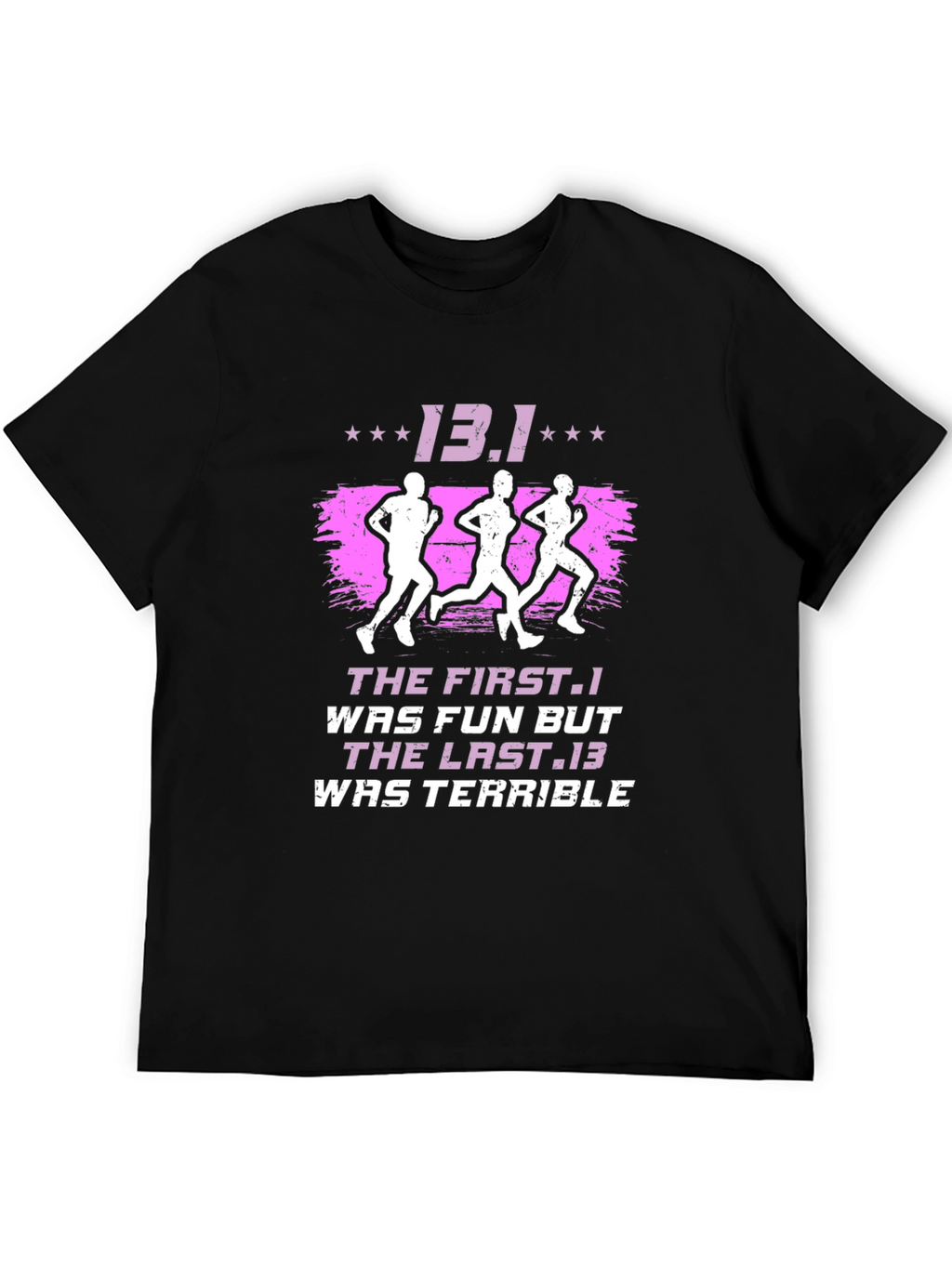 13.1 Half Marathon Runner Black Graphic Tee