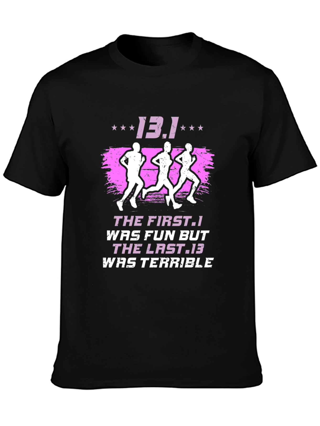 13.1 Half Marathon Runner Black Graphic Tee