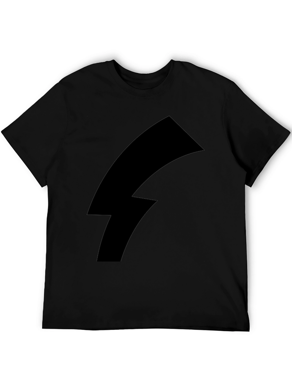 Bold Black Tee with Lightning Bolt Graphic