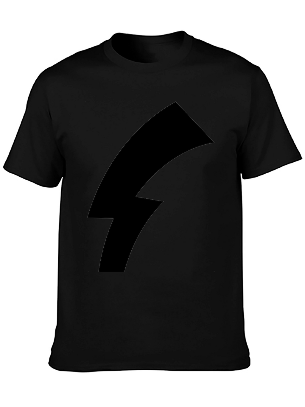 Bold Black Tee with Lightning Bolt Graphic