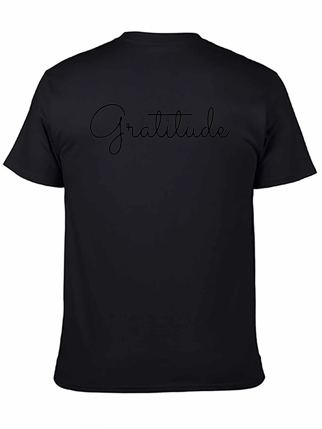 Gratitude Black Crew Neck T-Shirt