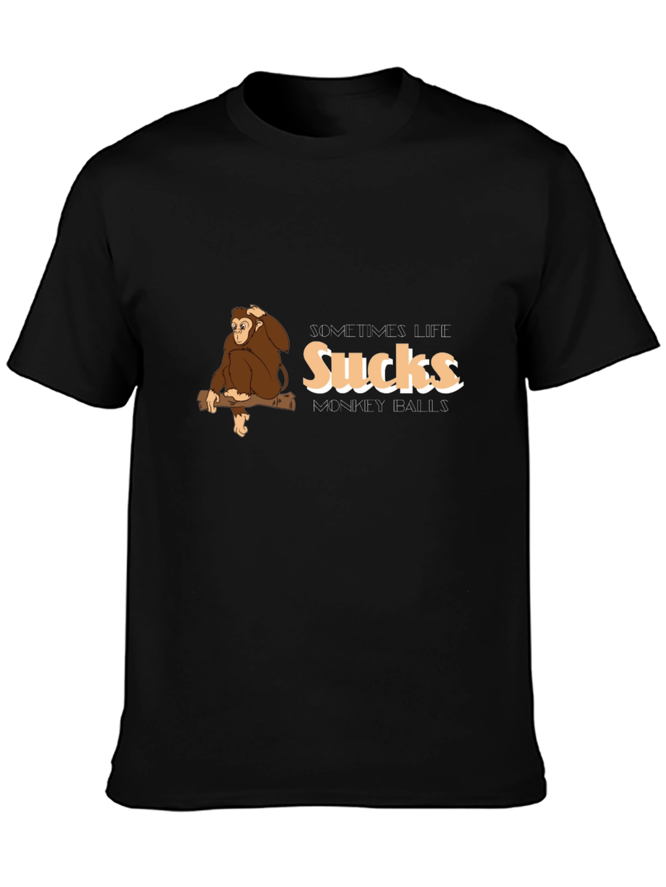 Funny Monkey T-Shirt - Sometimes Life Sucks Monkey Balls