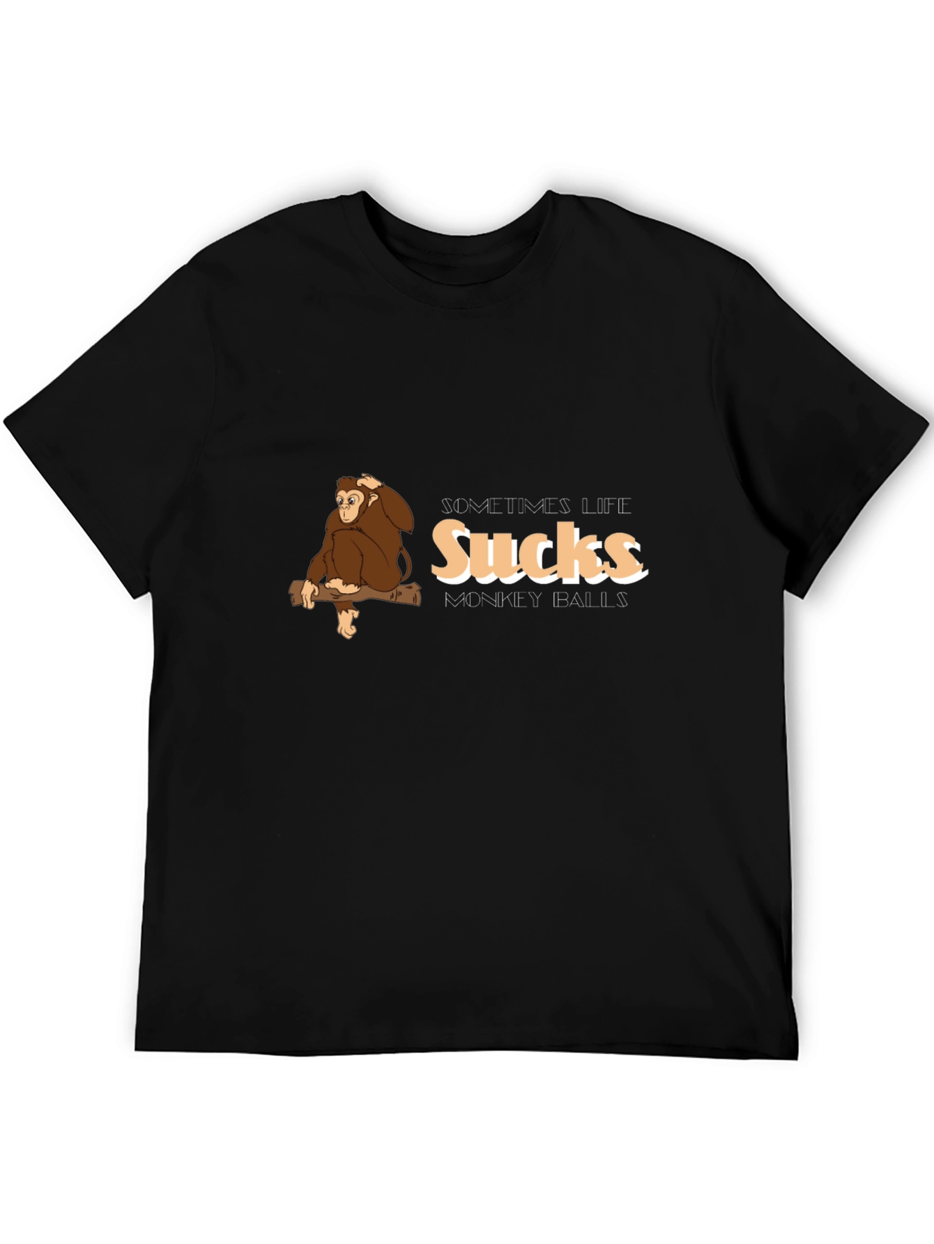 Funny Monkey T-Shirt - Sometimes Life Sucks Monkey Balls
