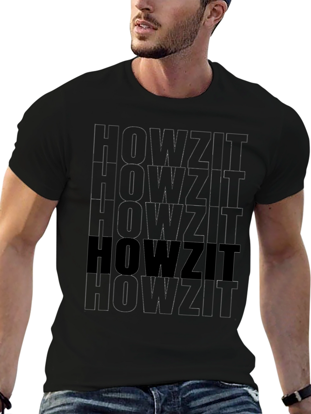 HOWZIT Graphic Print T-Shirt - Black