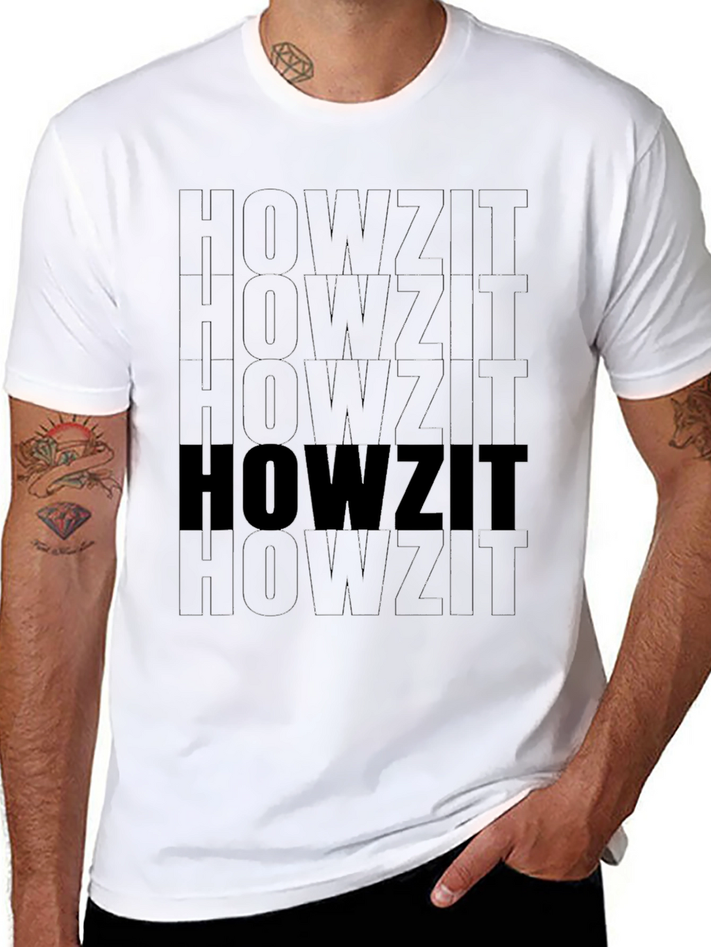 HOWZIT Graphic Print T-Shirt - Black
