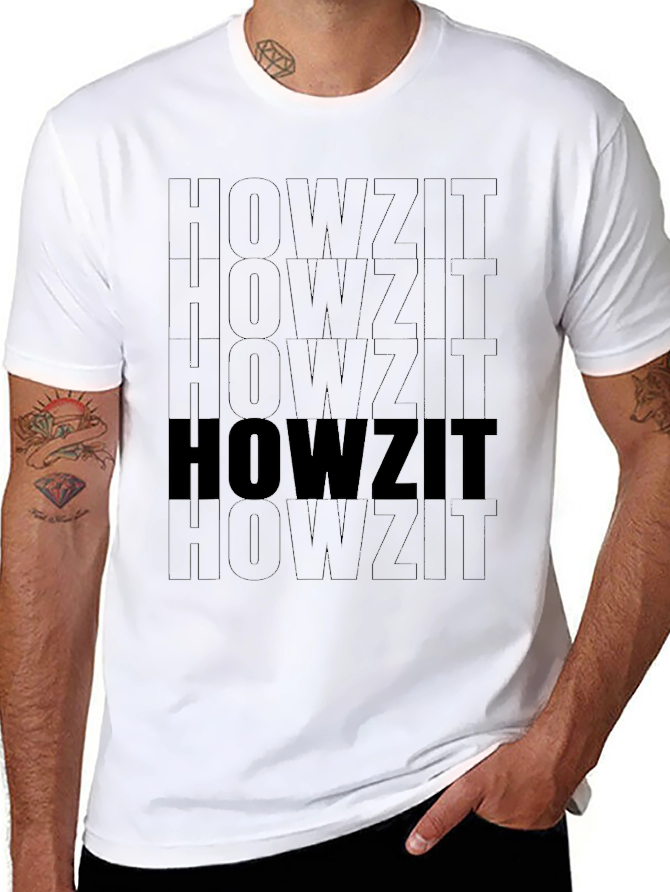 HOWZIT Graphic Print T-Shirt - Black