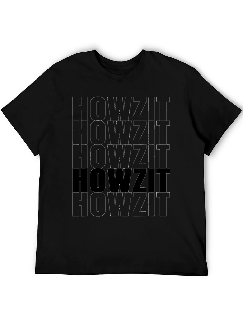 HOWZIT Graphic Print T-Shirt - Black