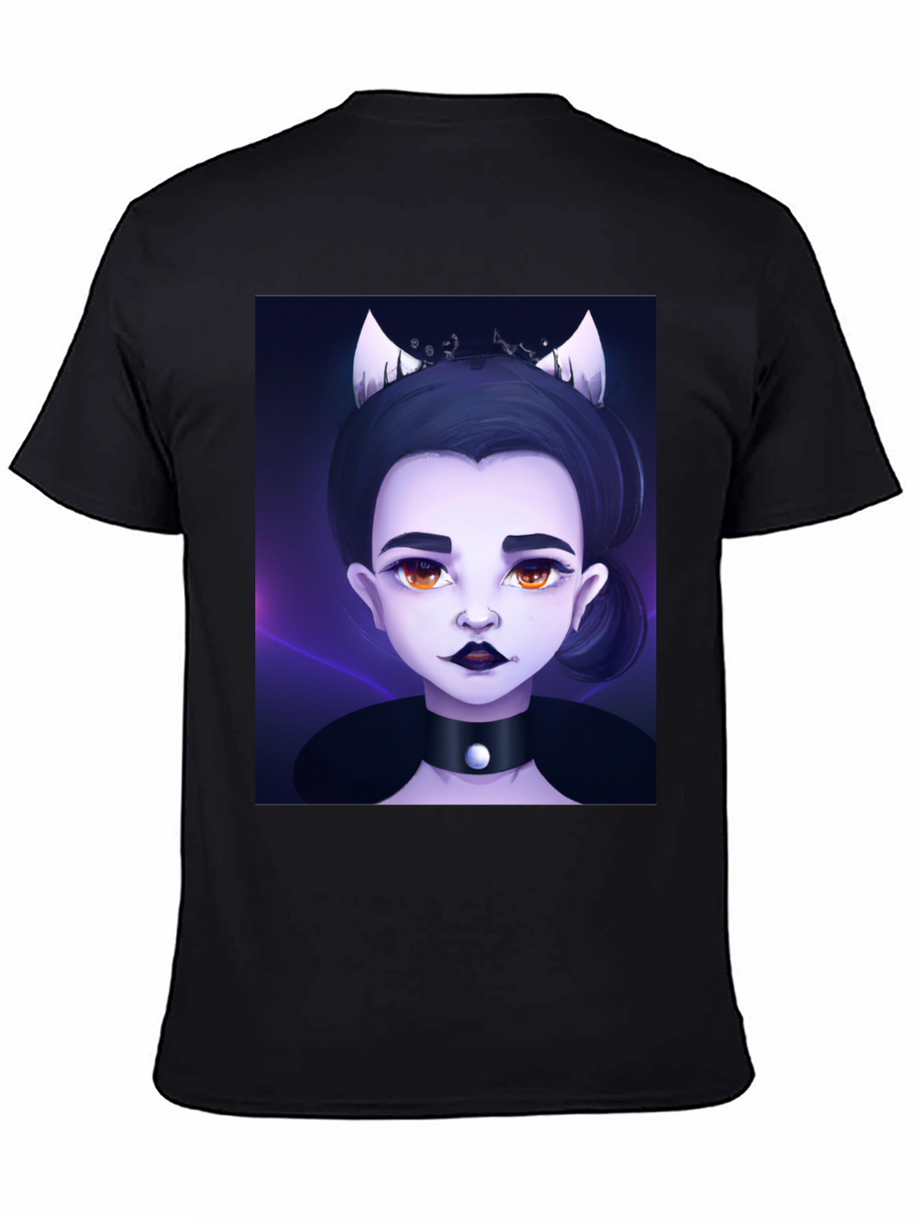 Gothic Cartoon Girl Black T-Shirt