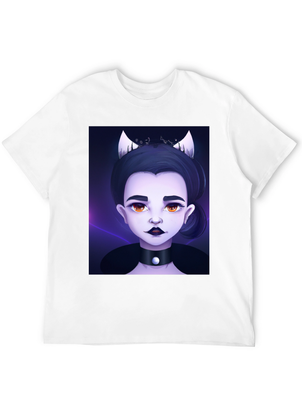 Gothic Cartoon Girl Black T-Shirt