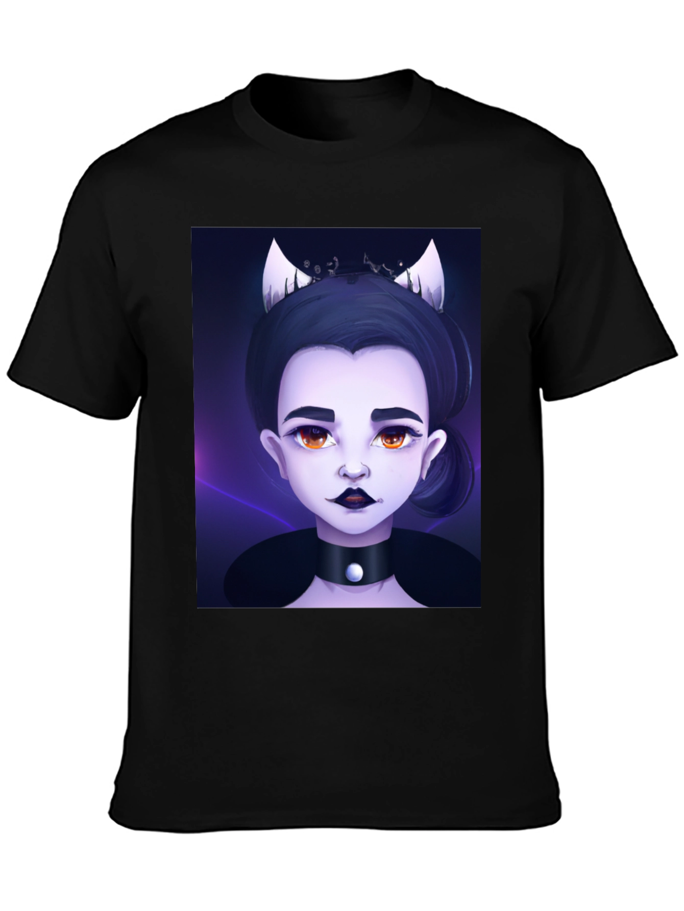 Gothic Cartoon Girl Black T-Shirt