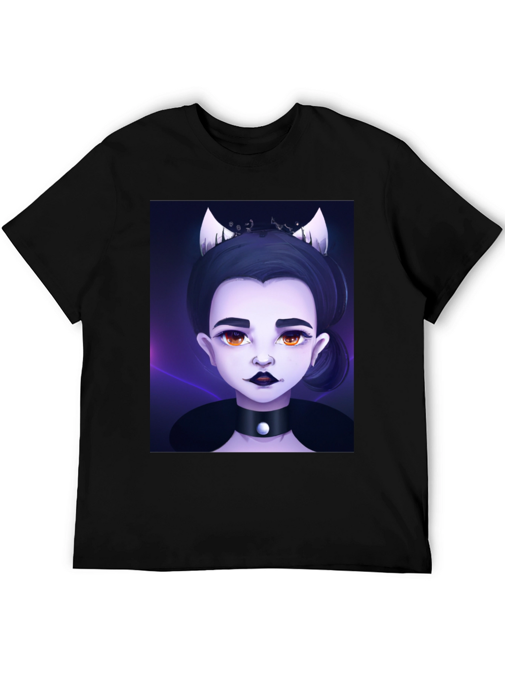 Gothic Cartoon Girl Black T-Shirt