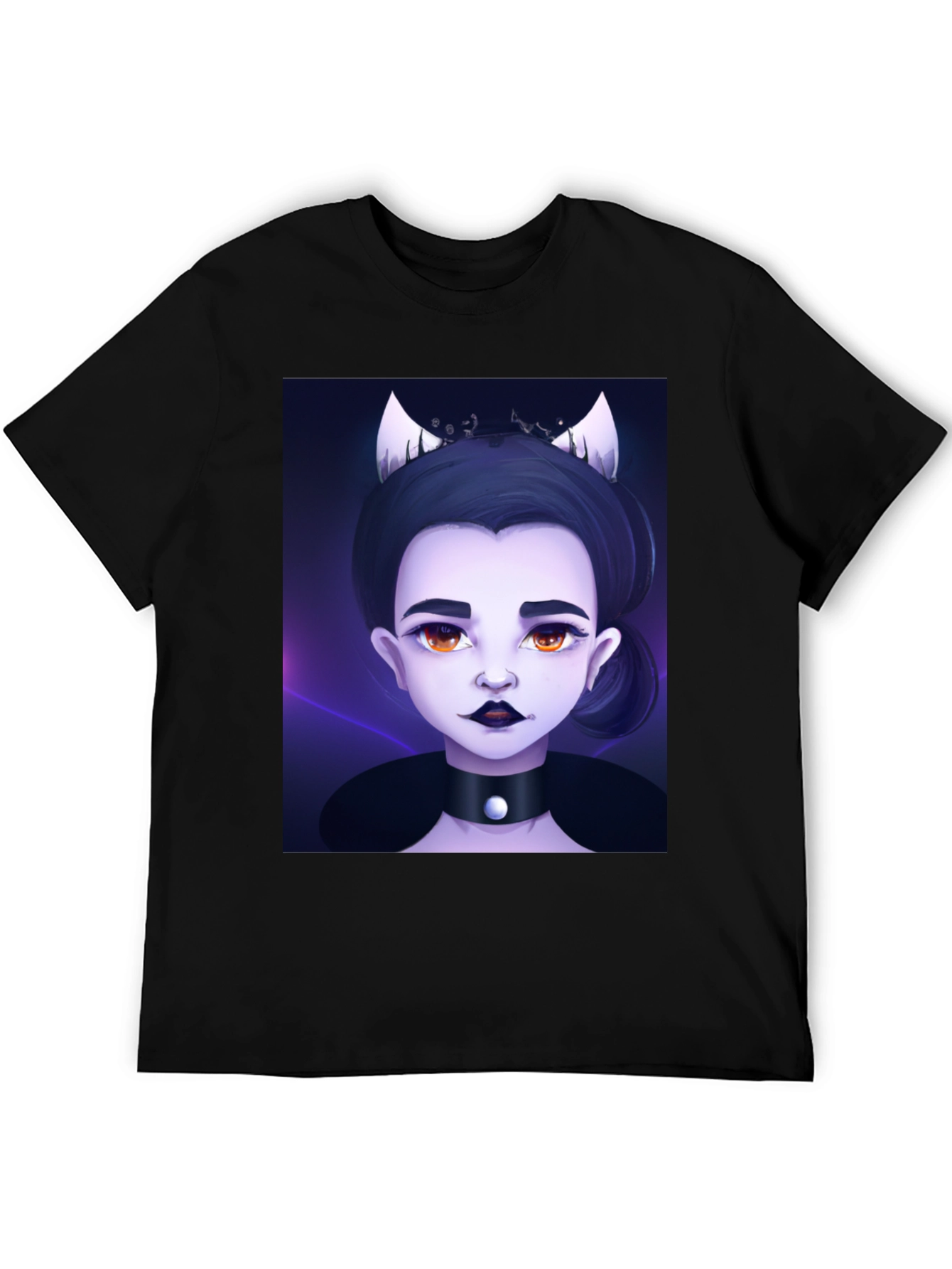 Gothic Cartoon Girl Black T-Shirt