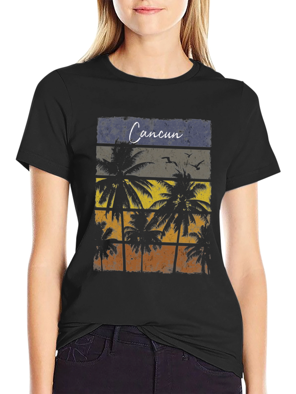 Cancun Palm Tree Graphic T-Shirt