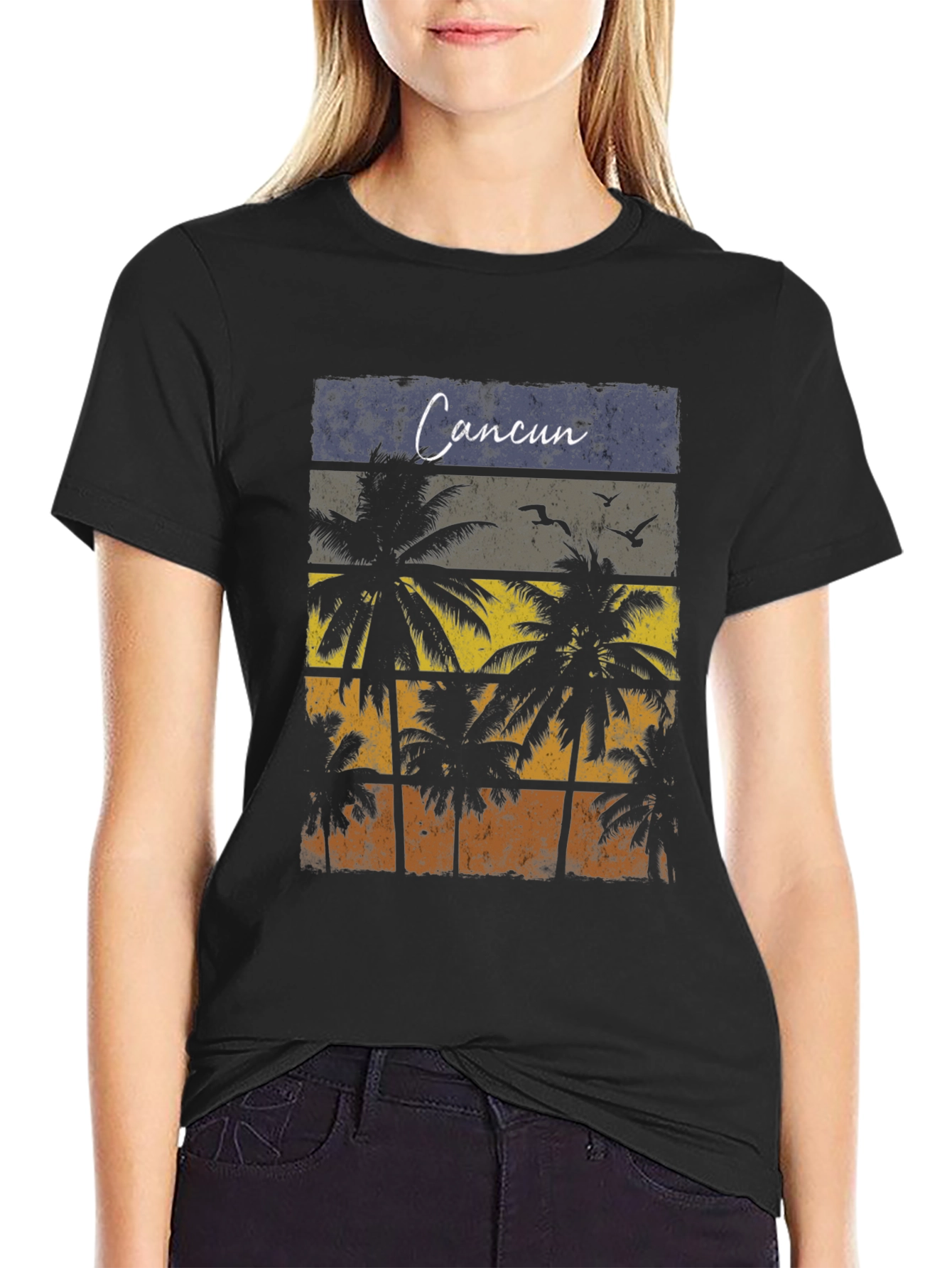Cancun Palm Tree Graphic T-Shirt