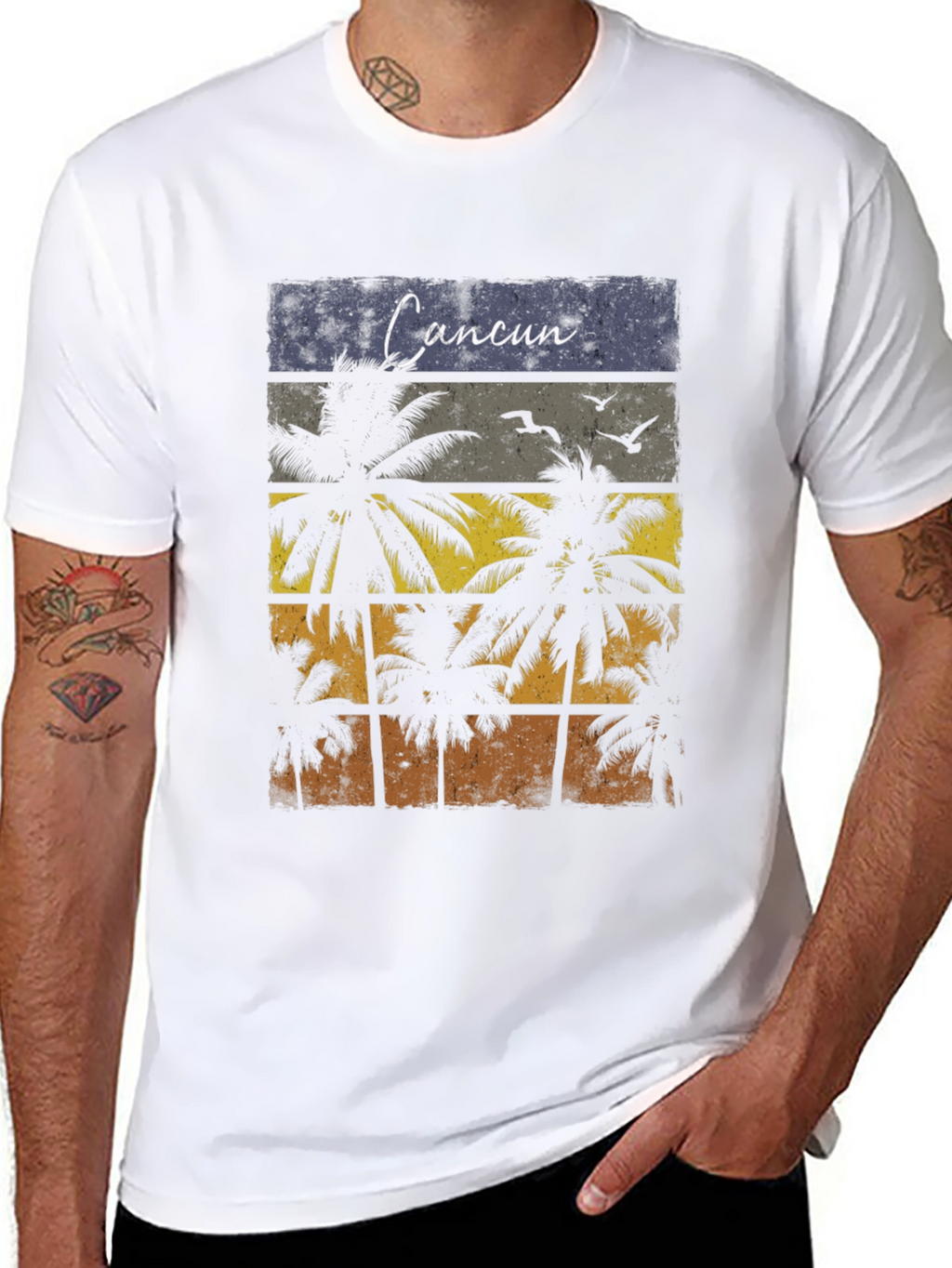 Cancun Palm Tree Graphic T-Shirt