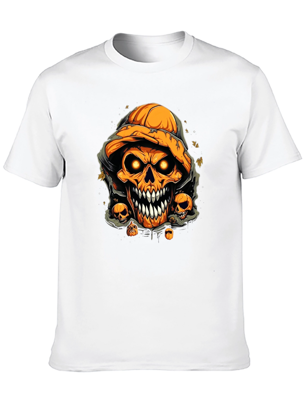 Halloween Pumpkin Skull Graphic Tee