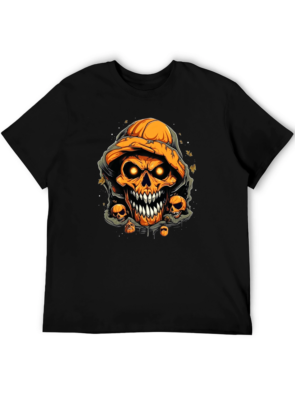 Halloween Pumpkin Skull Graphic Tee